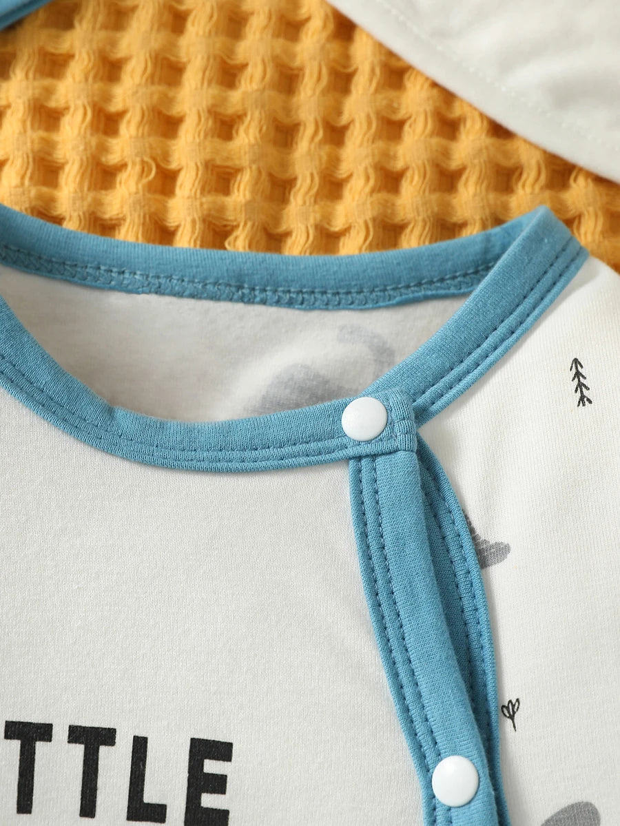 MOMSTAG 4-Piece Baby Unisex Animal Print Jumpsuit Set