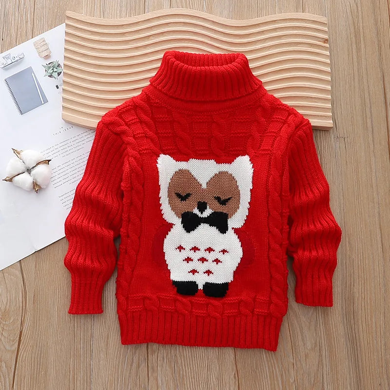 Cozy Holiday Cartoon Turtleneck Sweater