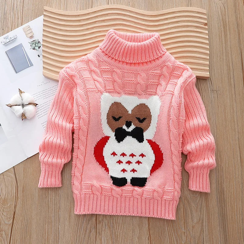 Cozy Holiday Cartoon Turtleneck Sweater