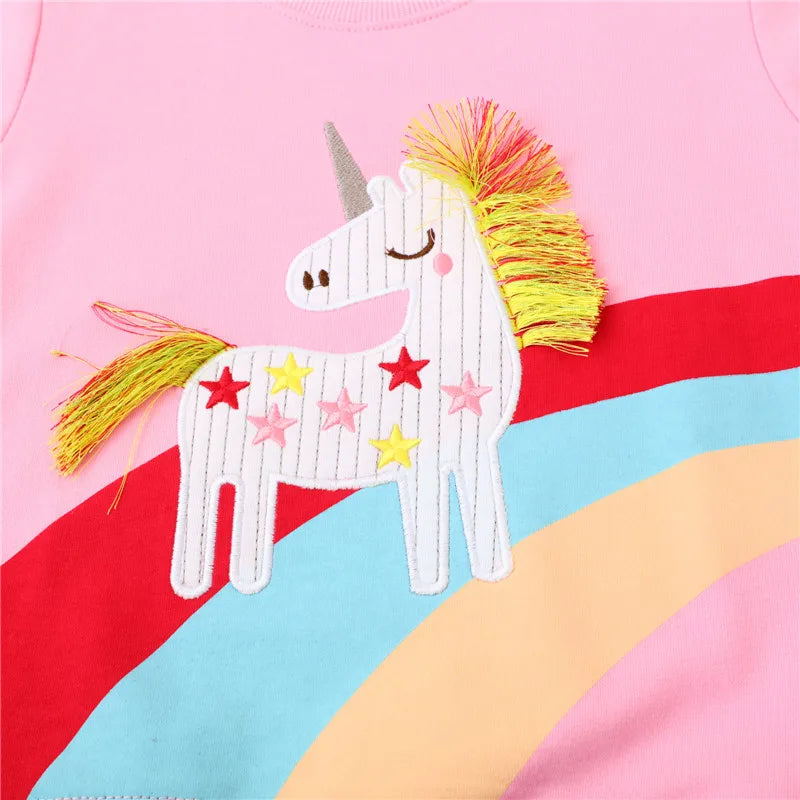 Embroidery Cartoon Unicorn Sweatshirt