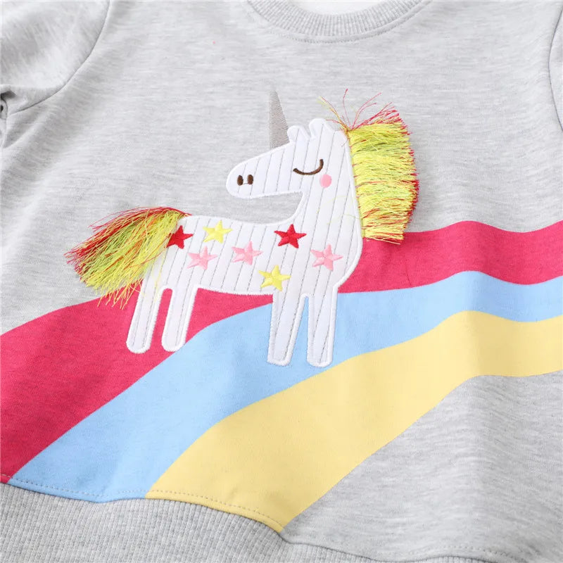 Embroidery Cartoon Unicorn Sweatshirt