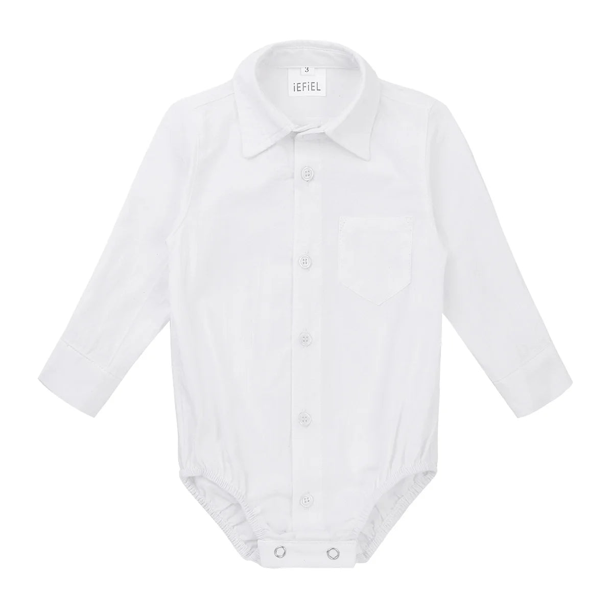 Baby Boy Formal Jumpsuit – White Long Sleeve Wedding Romper