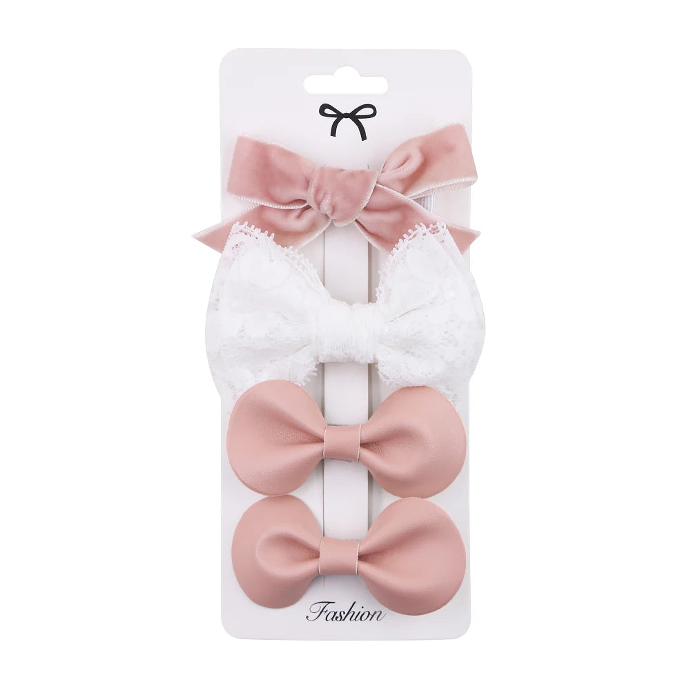 Leopard Dot Bow Hair Accessories – Kids Set