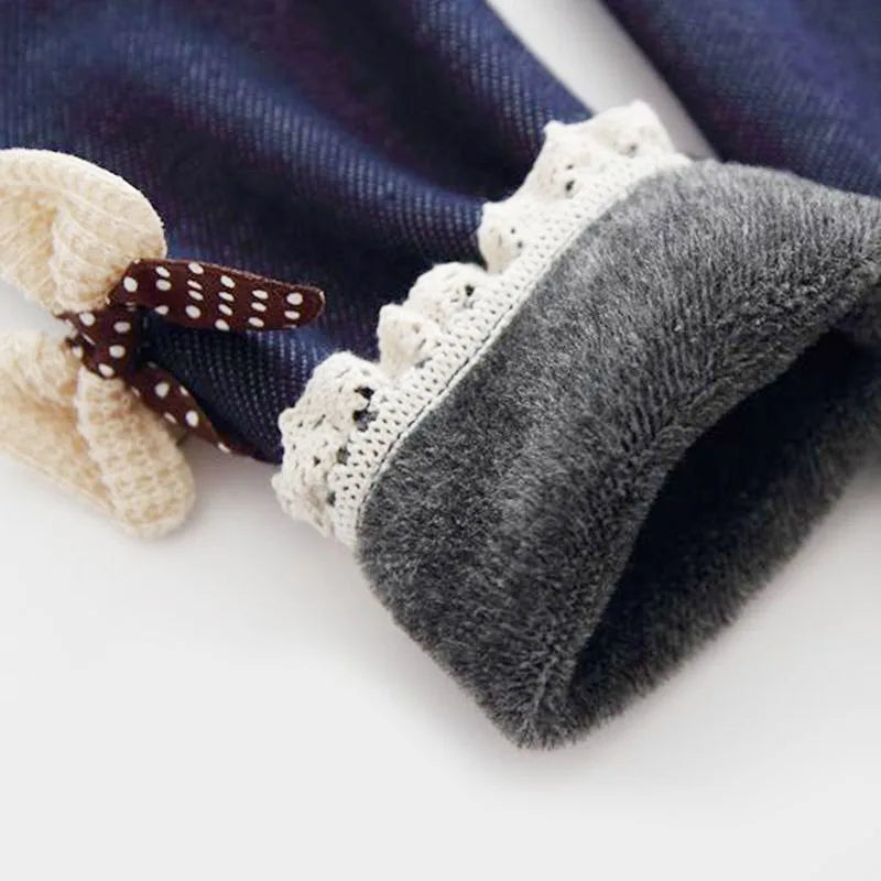 Thick Bow Pants for Girls — Winter Leggings