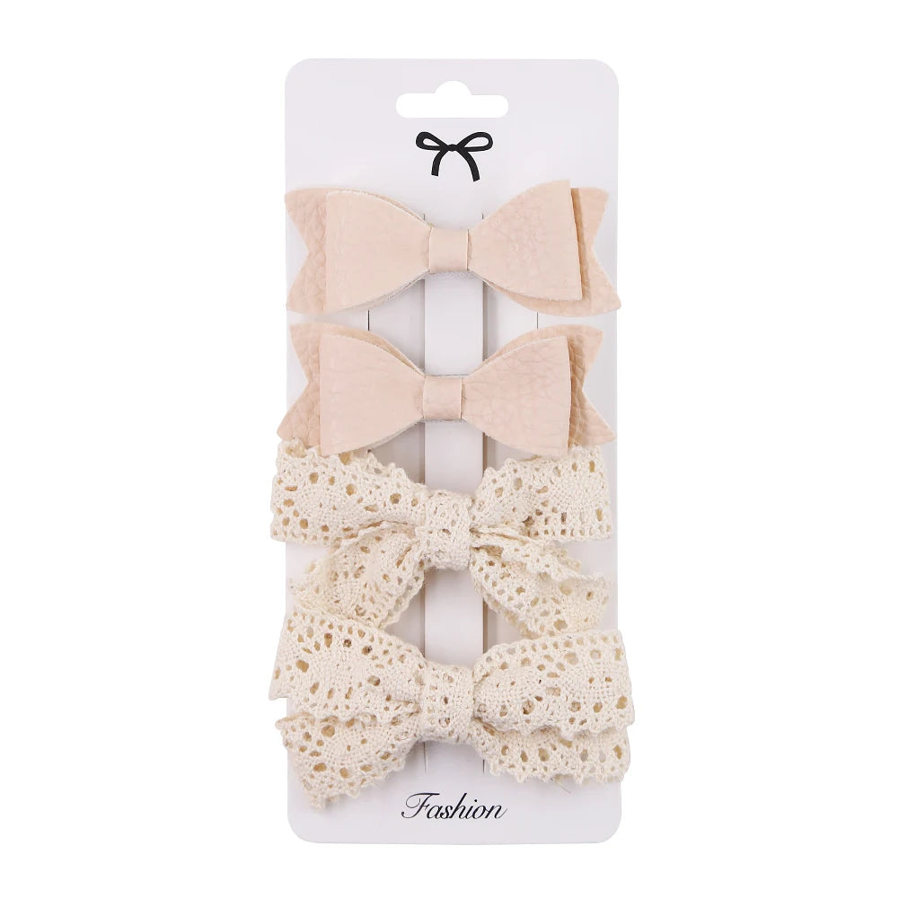 Leopard Dot Bow Hair Accessories – Kids Set