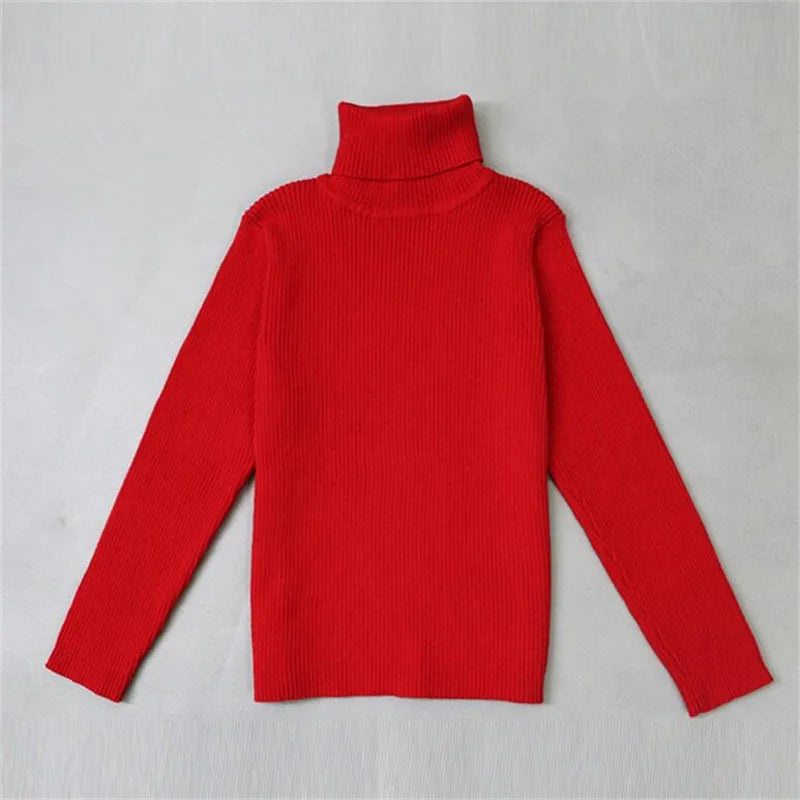 Pure Cotton Girls Turtleneck Sweater