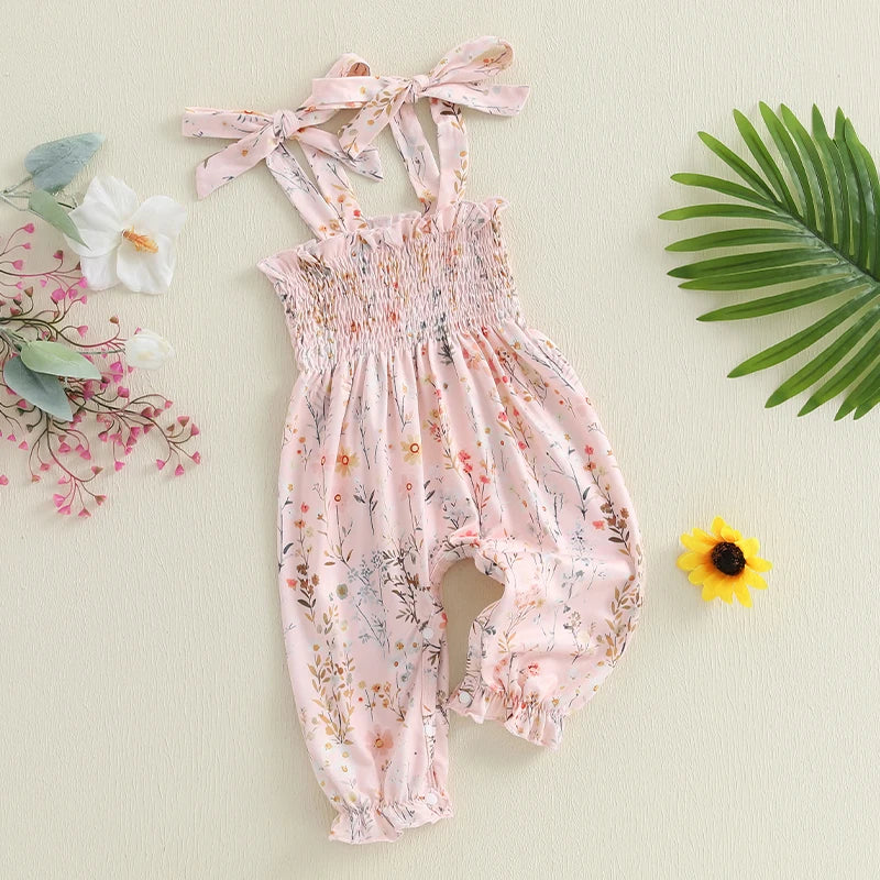 Sleeveless Ruffle Romper Jumpsuit with Adjustable Straps