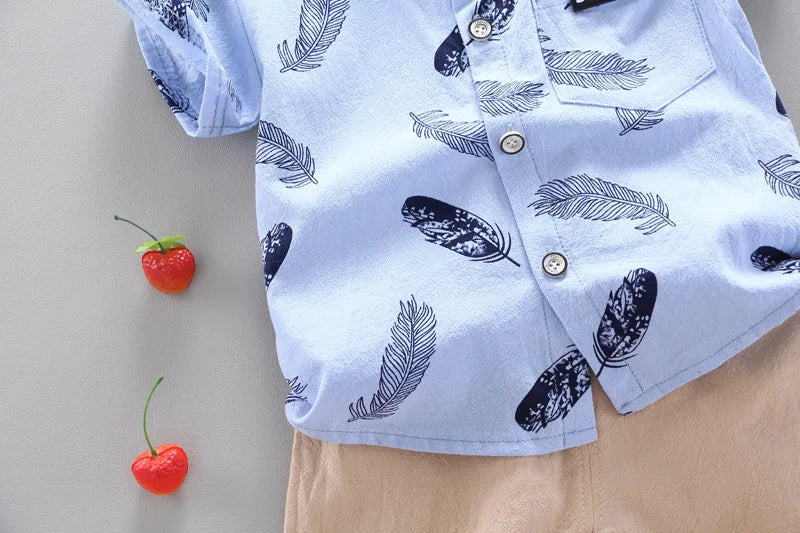 2024 Summer Baby Boy Outfit – 2PCS Top & Shorts Set