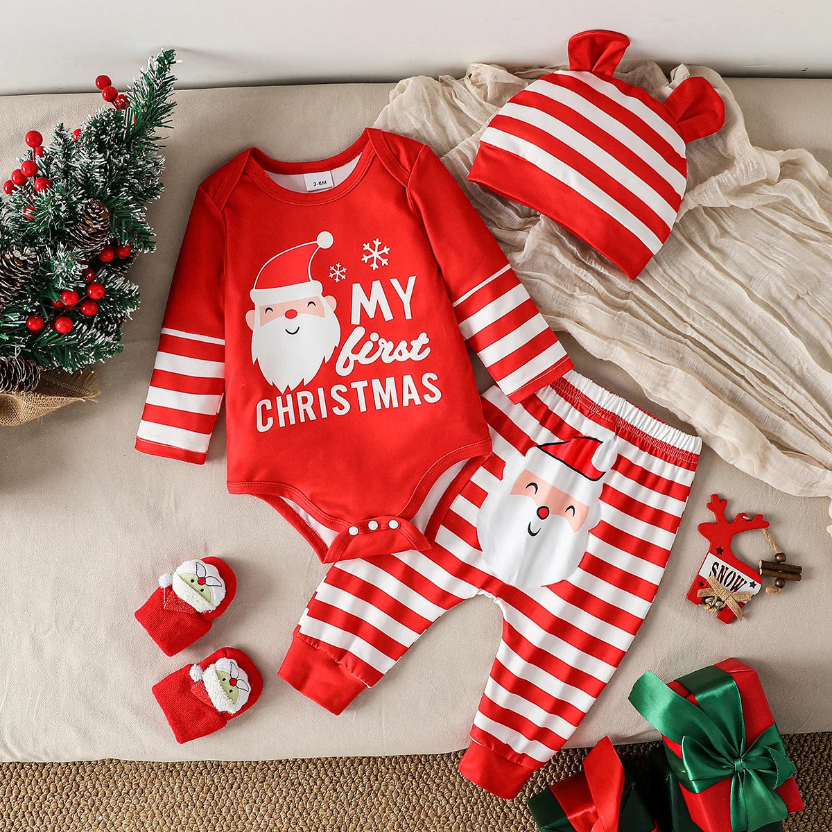 Cute 3-Piece Baby Christmas Outfit