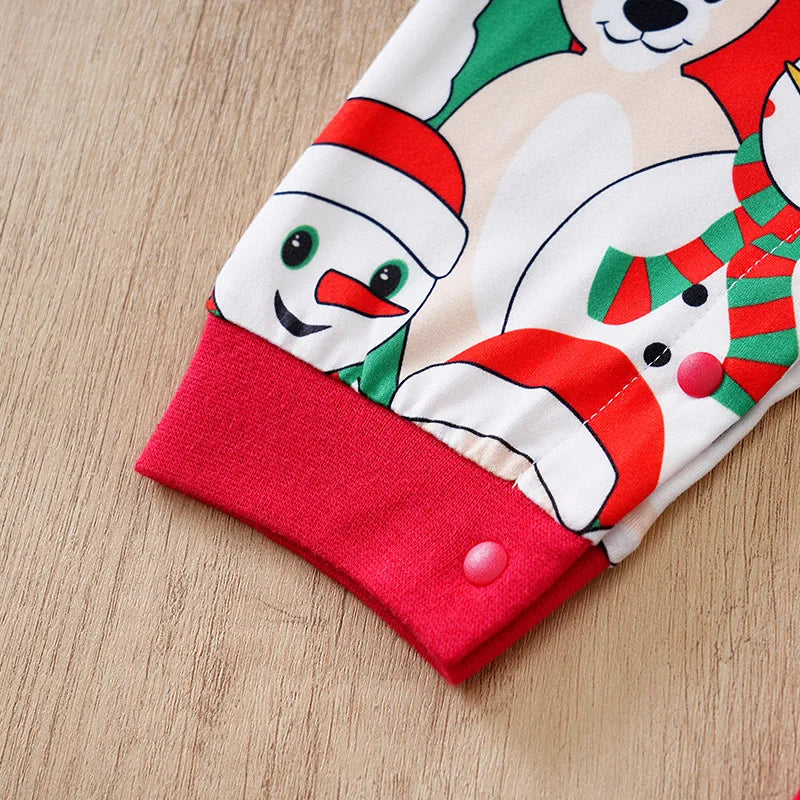 Santa Print Baby Christmas Romper Bodysuit