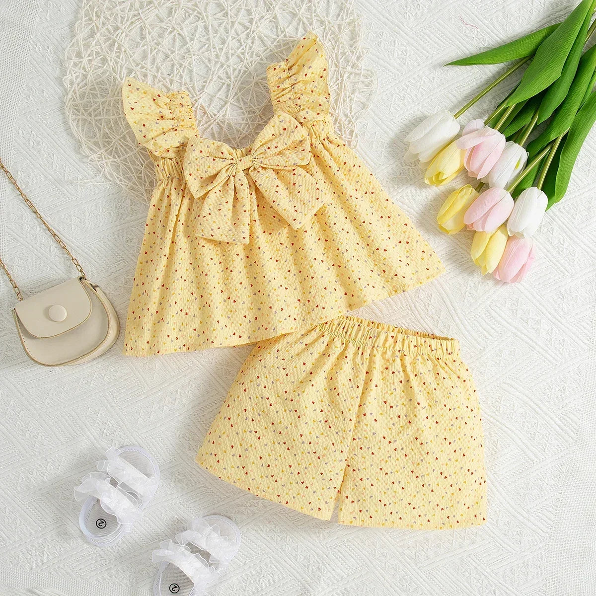 Baby Girl Bow Top & Shorts – Perfect Summer Set