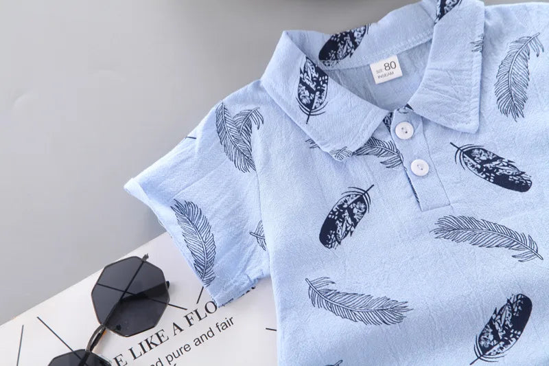 2024 Summer Baby Boy Outfit – 2PCS Top & Shorts Set