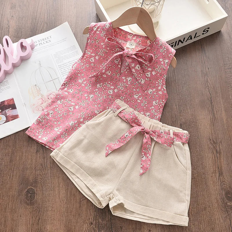 Baby Girls’ Summer Vest & Shorts Set