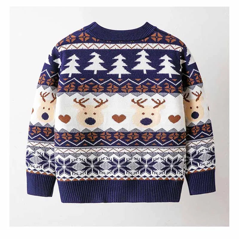 Festive Christmas Sweater Kids Warm Cotton Pullover