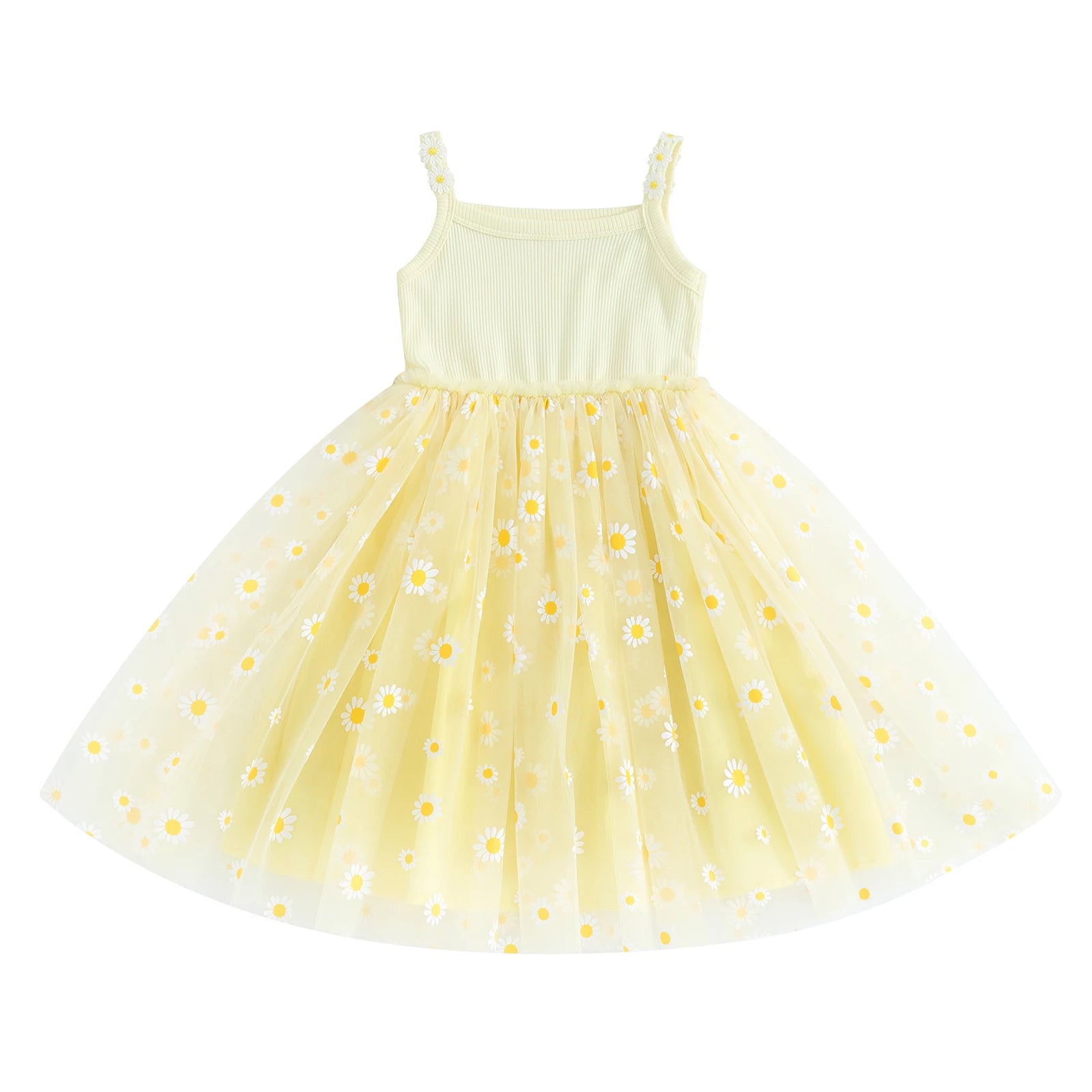 Daisy Print Mesh Dress for Baby Girls