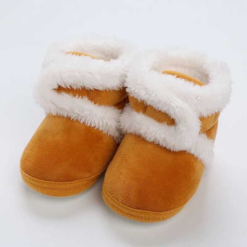 Solid Baby Booties with Pompom