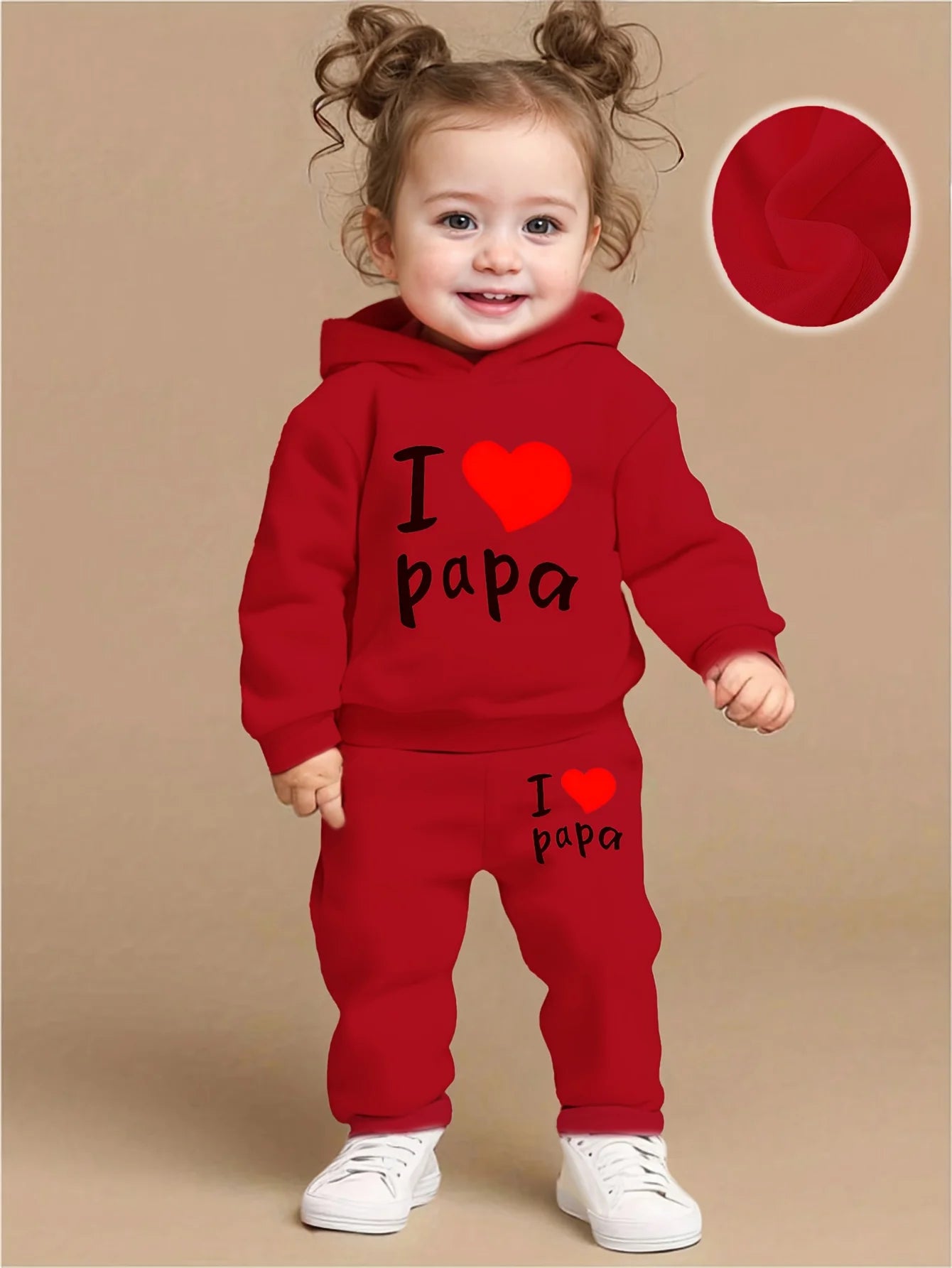 I Love Papa Girls Hoodie Pants Set