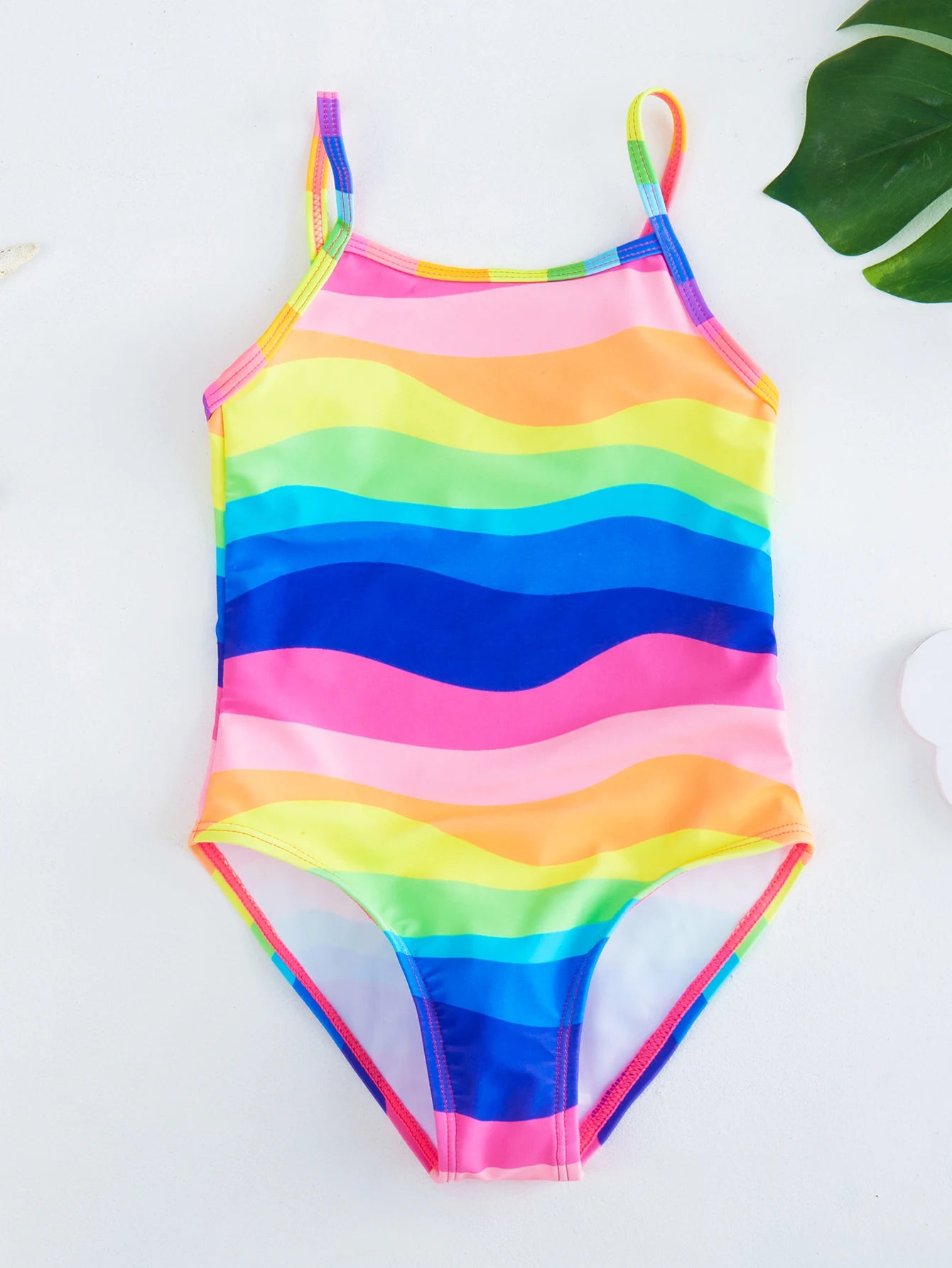 Mermaid Fish Scale Unicorn One-Piece Girls Swimwear for 4-8 Years