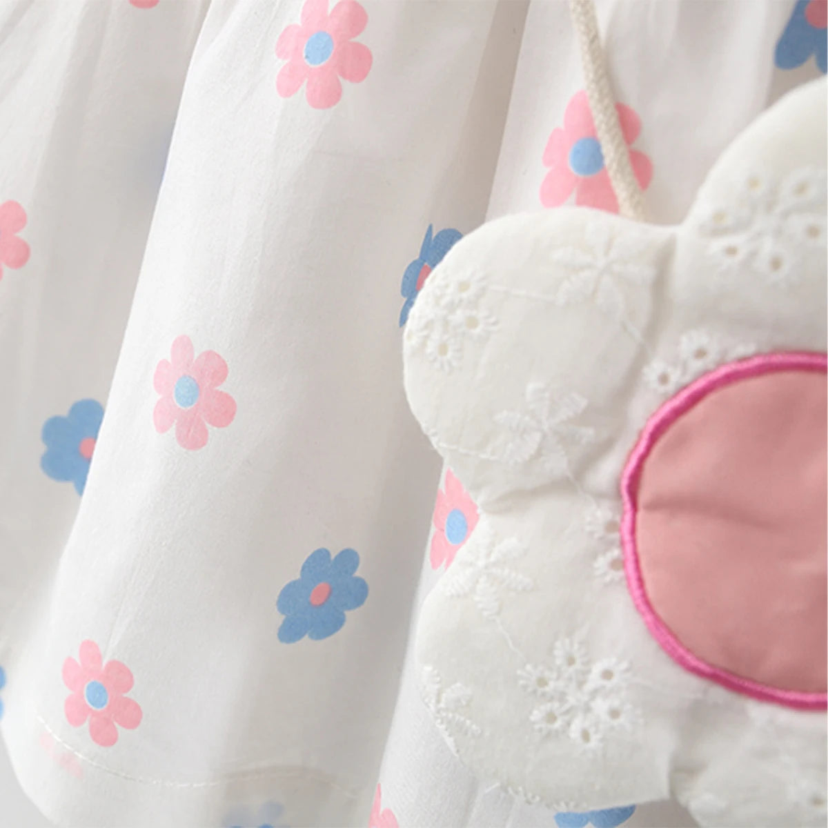 Printed Summer Dress with Bag – Girls