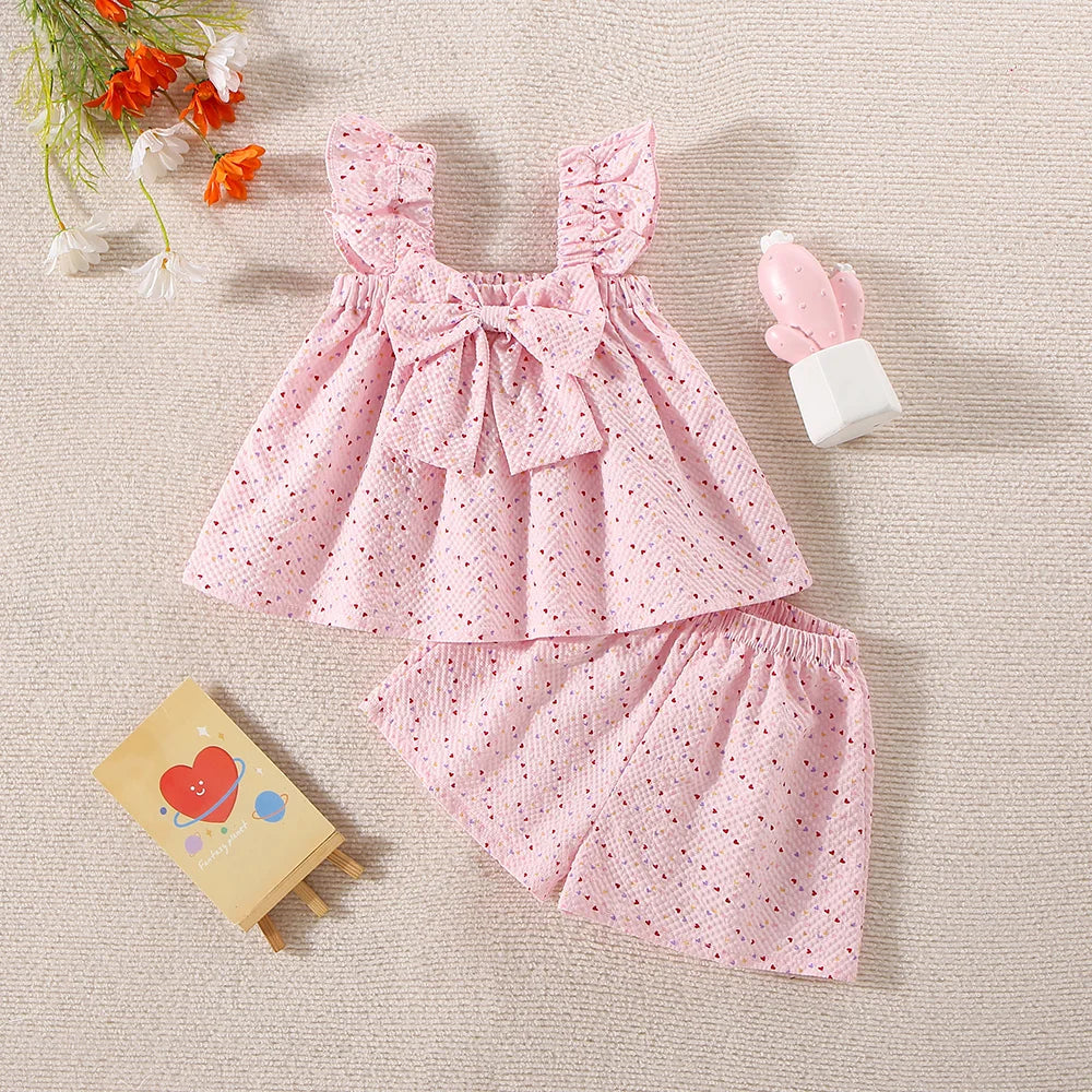 Baby Girl Bow Top & Shorts – Perfect Summer Set