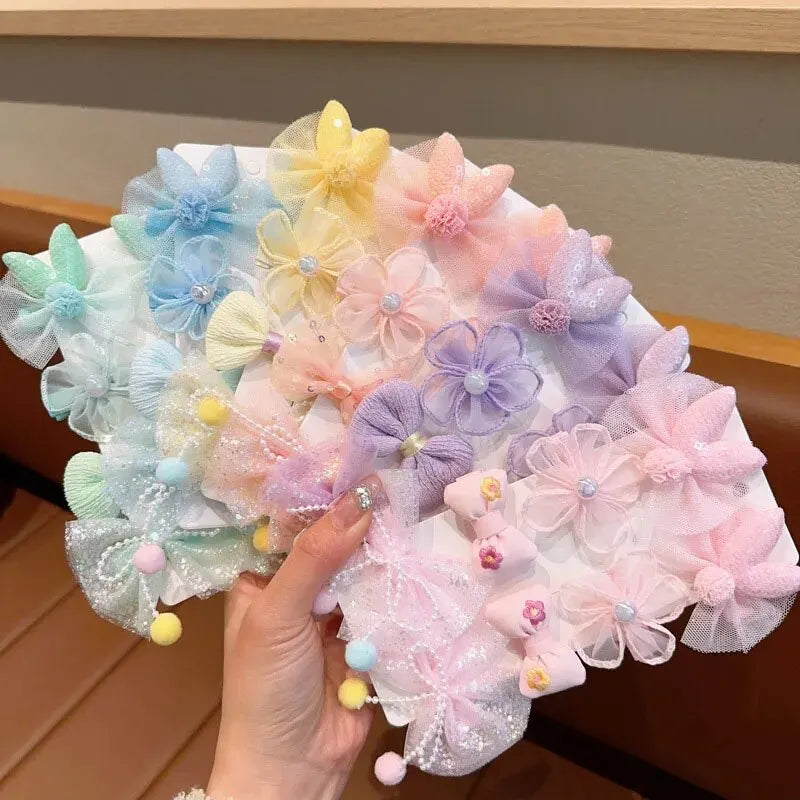 MOMSTAG 8-Piece Flower Bow Hair Clip Set