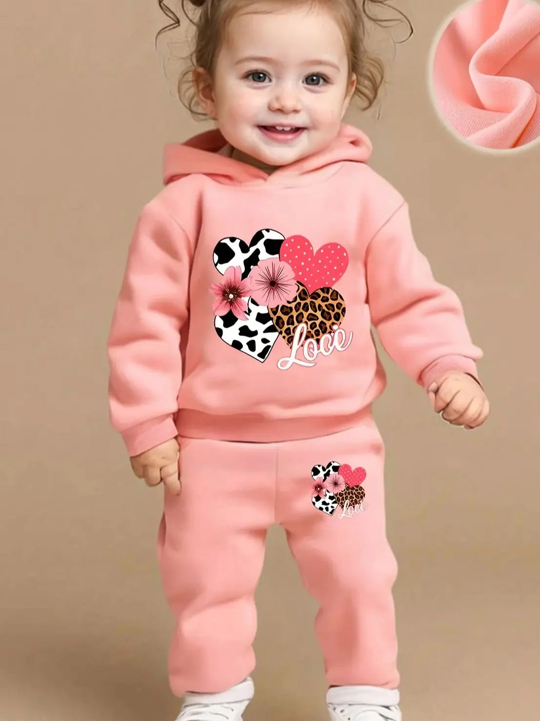 Baby Girl Heart Hoodie Set (6–36 Months)