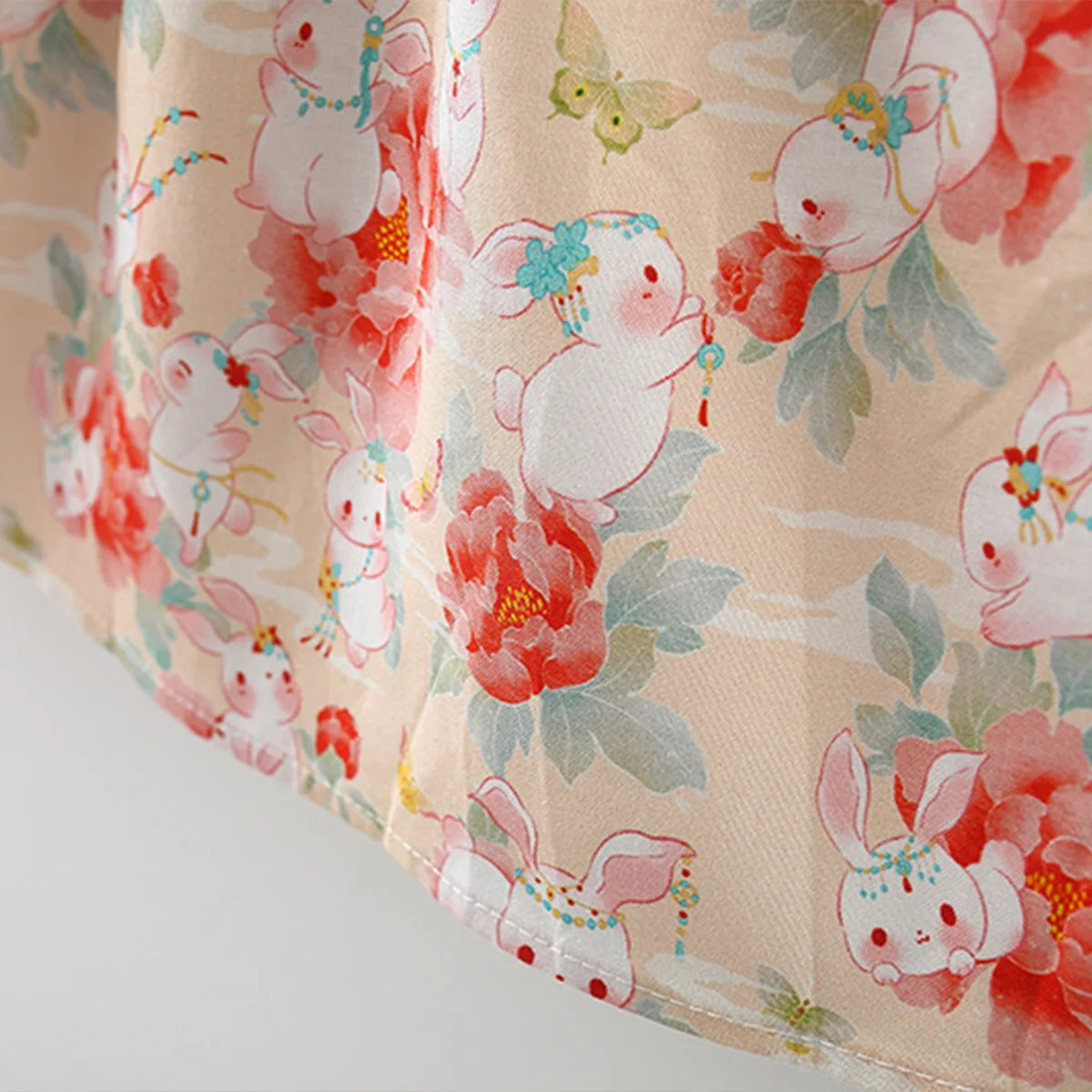 Baby Girl Dress – Cute Rabbit Print Flying Sleeves Summer Outfit (0-3Y)