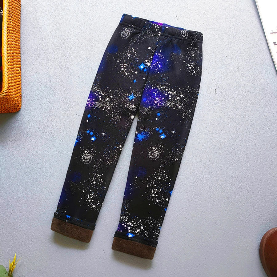 Girls Floral Winter Leggings Pants