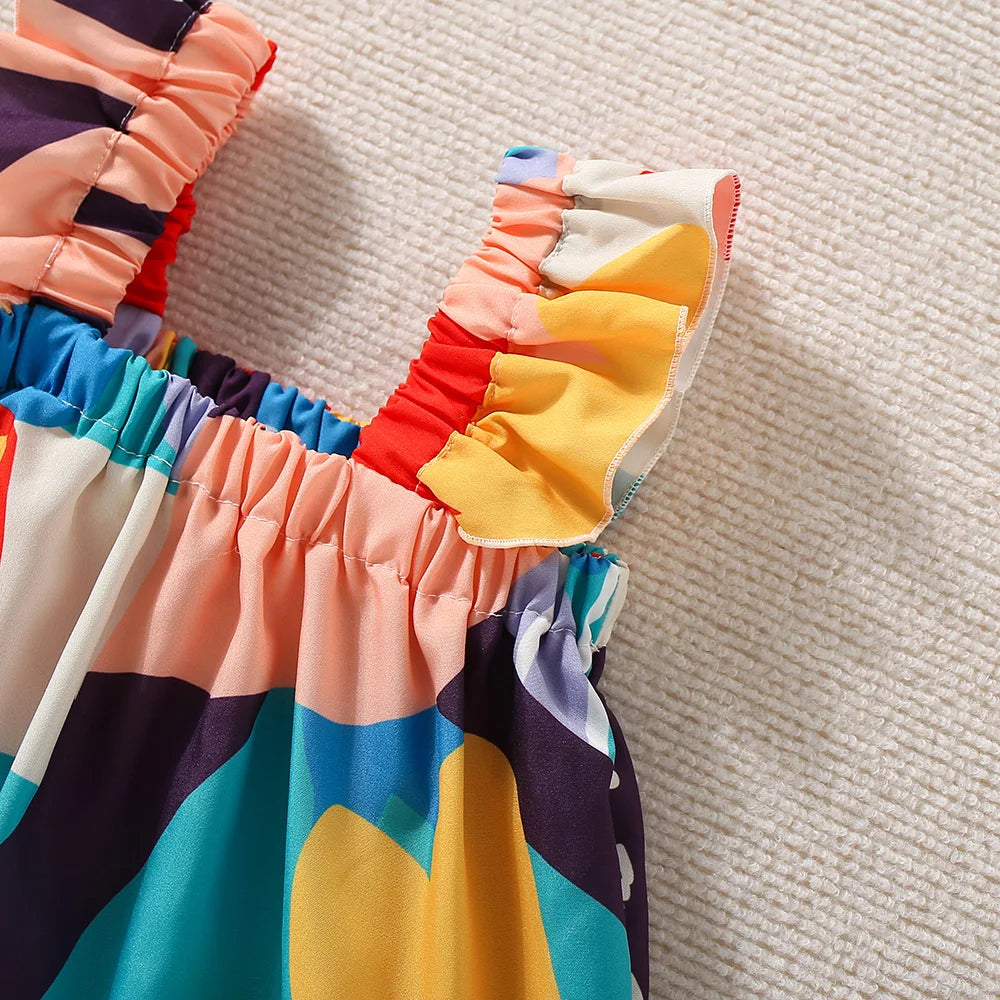 Girls' Graffiti Print Summer Set