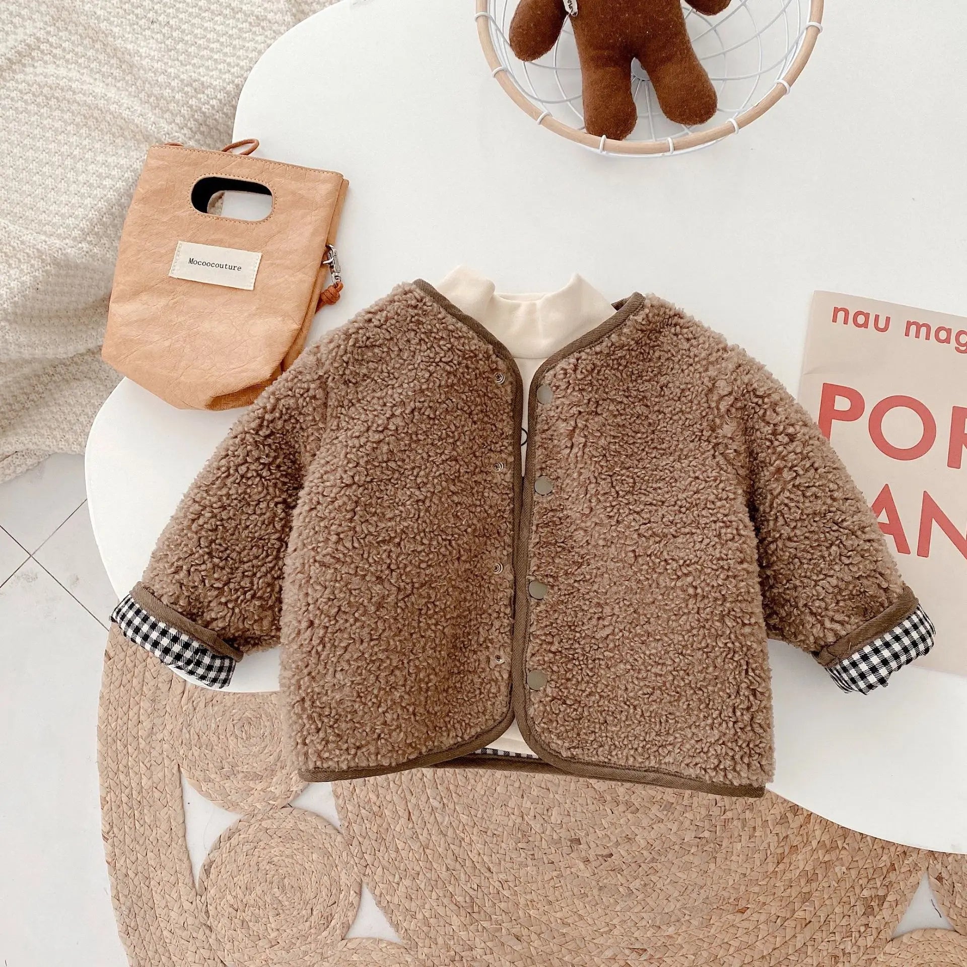 Kids Plaid Plush Jacket