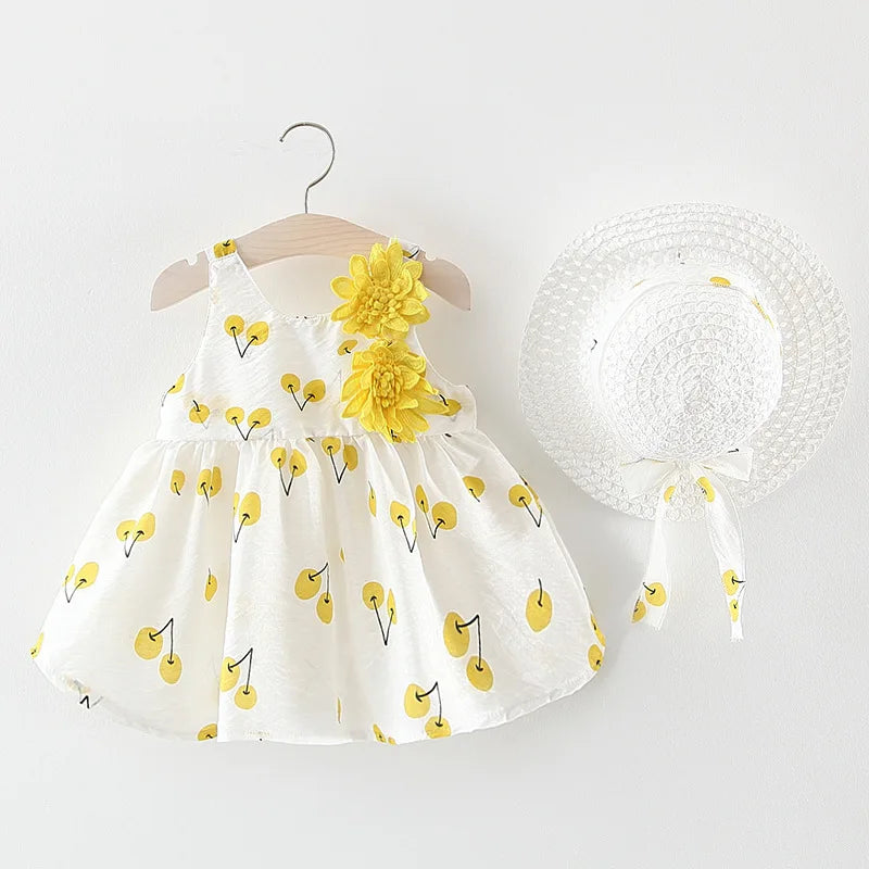 Summer Two-Flower Printed Skirt Set (Girls)