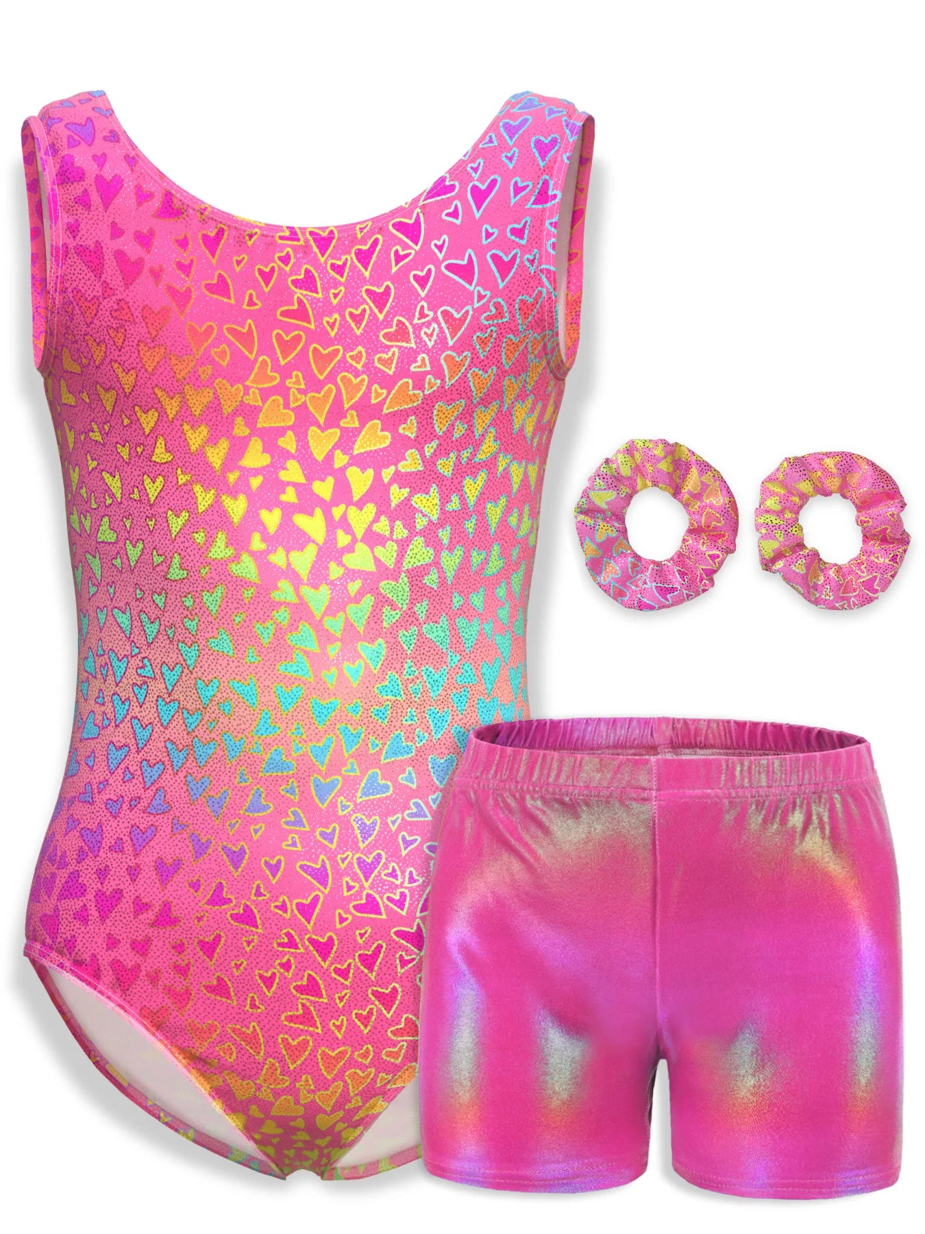 4-Piece Sleeveless Leotard Set for Girls