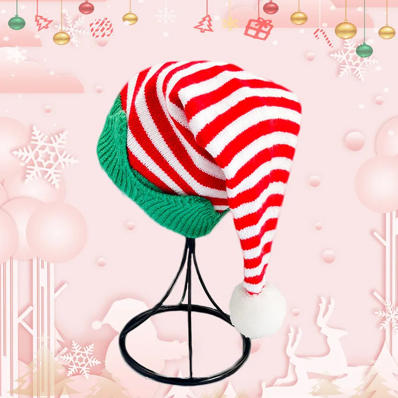 Kids Christmas Striped Elf Hat