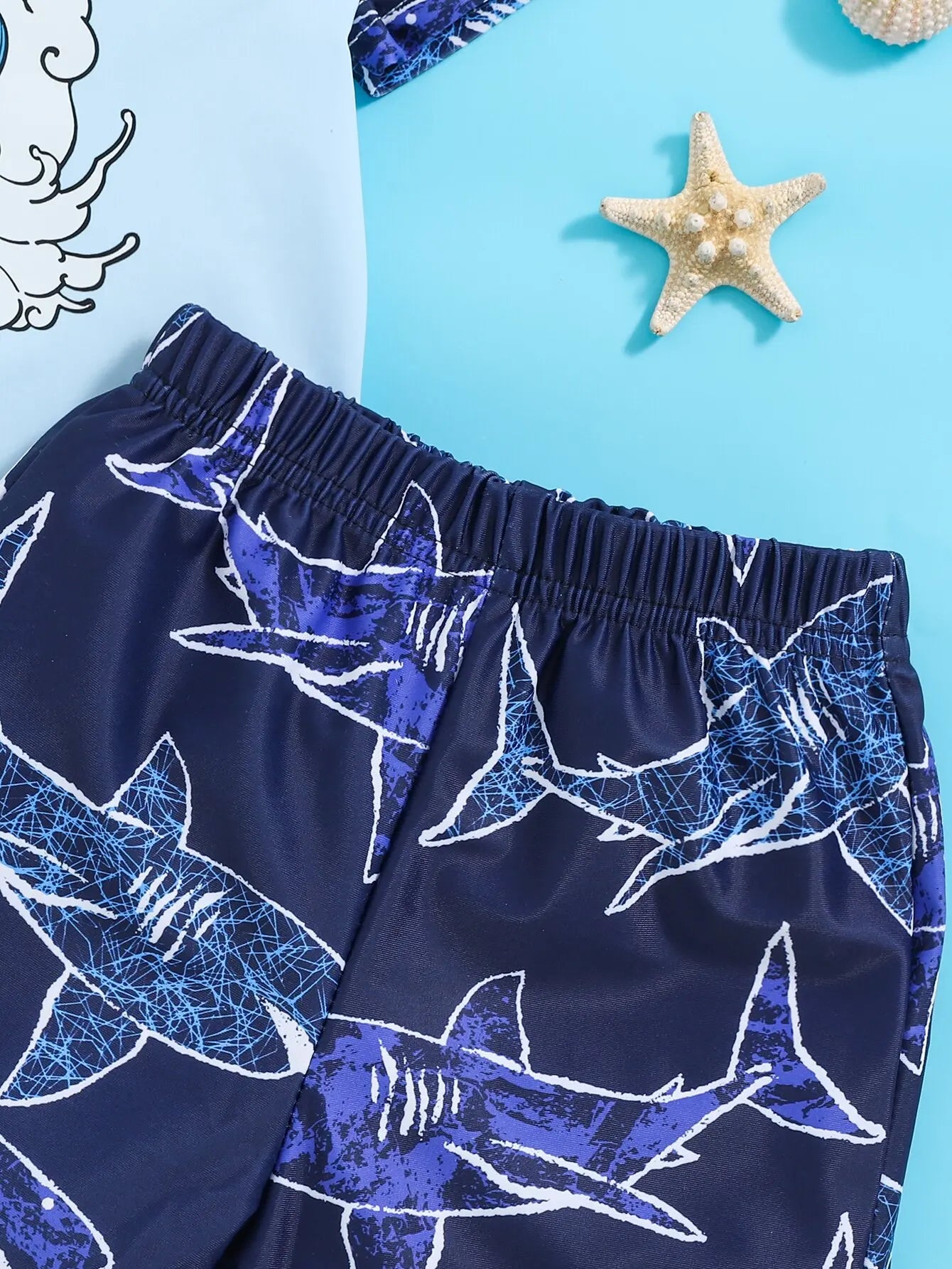 2-Piece Baby Boy Shark Print Swimsuit