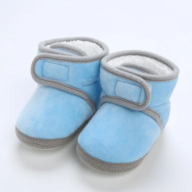Solid Baby Booties with Pompom