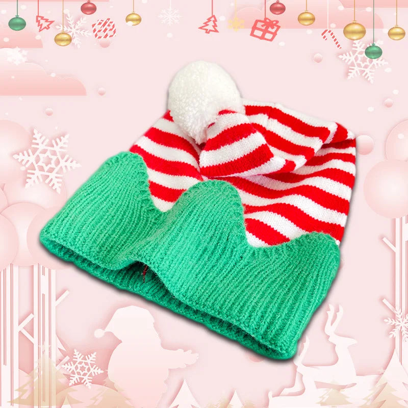 Kids Christmas Striped Elf Hat