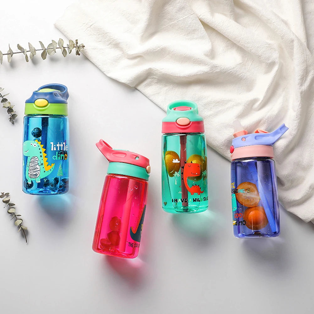 480ml Dinosaur Cartoon Leakproof Water Bottles for Kids