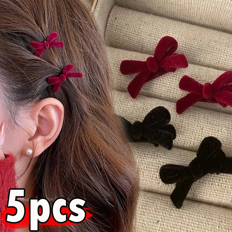Mini Bow Hair Clips – Soft Velvet Design