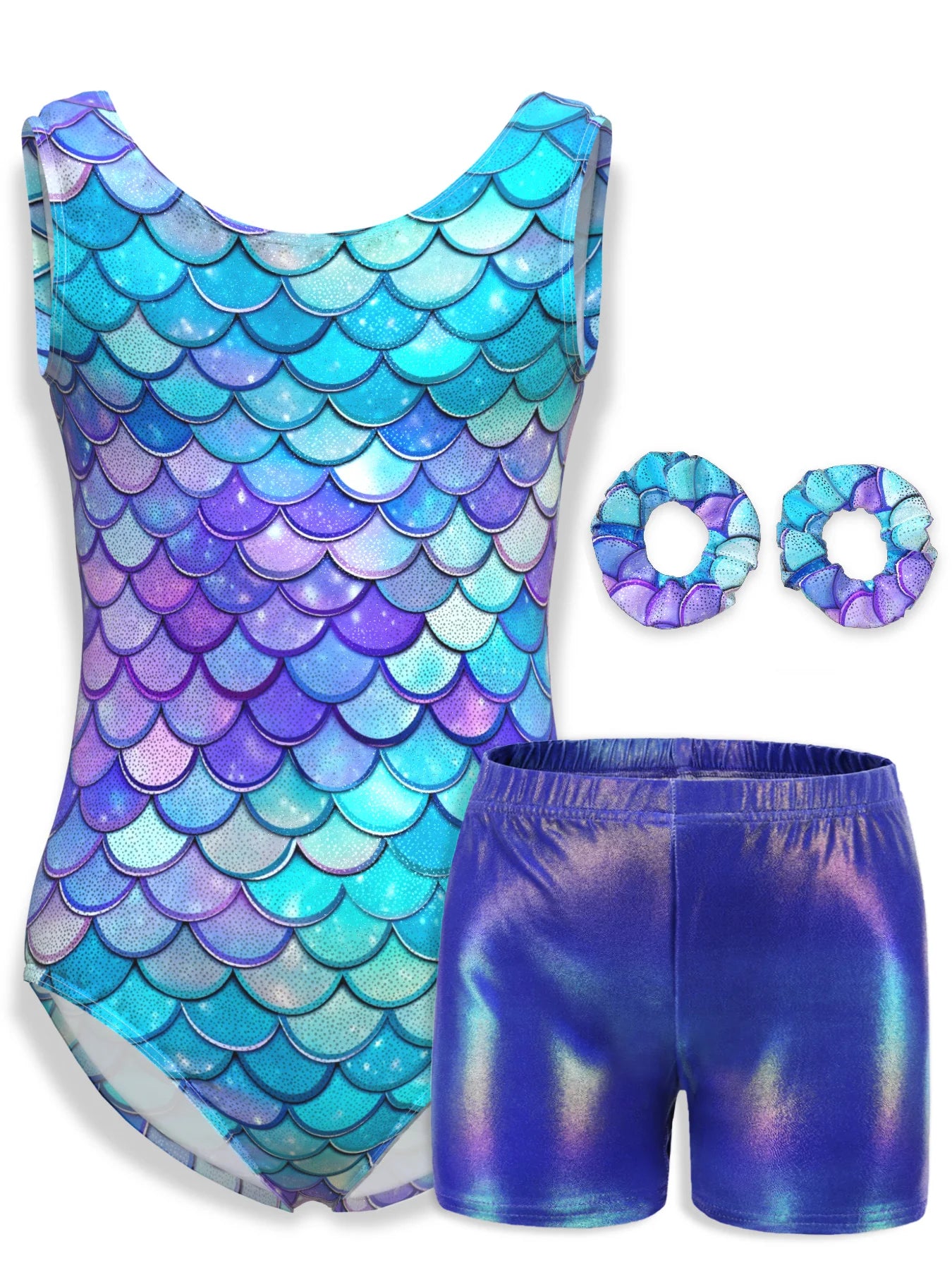 4-Piece Sleeveless Leotard Set for Girls