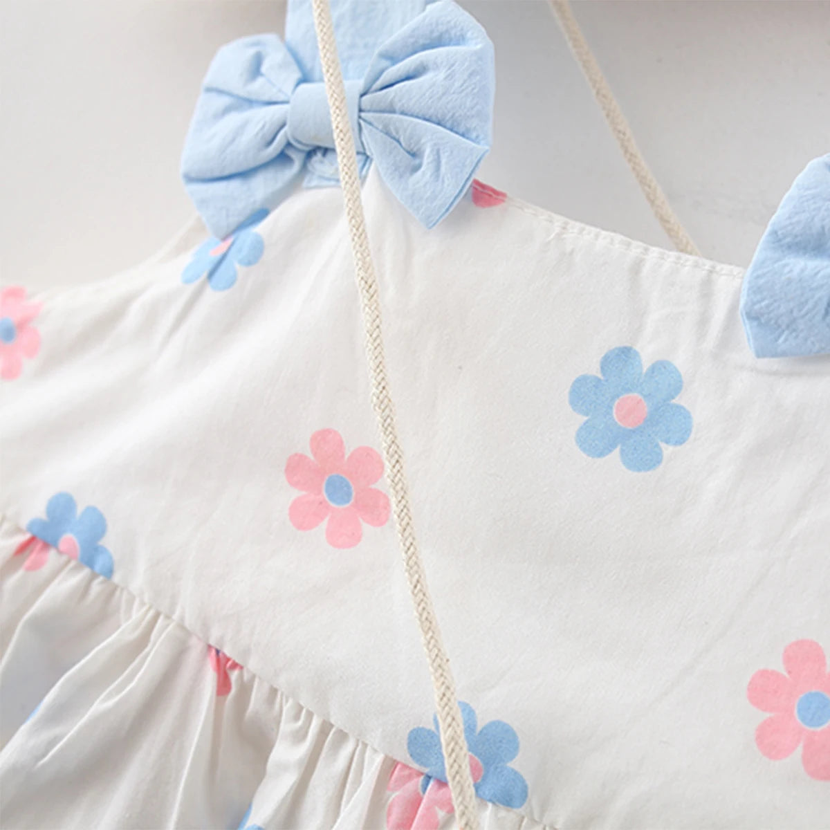 Printed Summer Dress with Bag – Girls