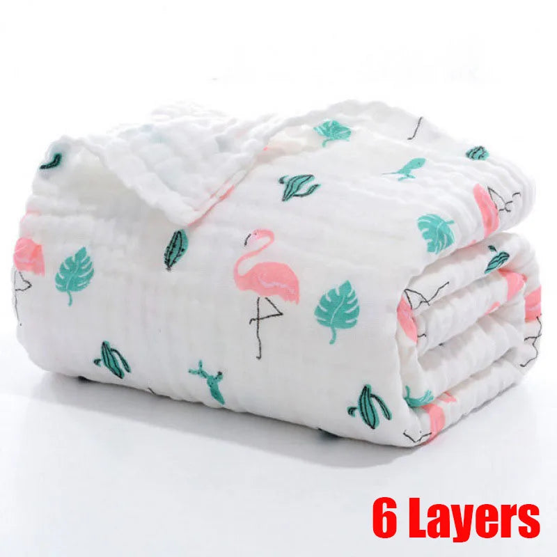 MOMSTAG 6-Layer Gauze Cotton Baby Bath Towel & Washcloth Set