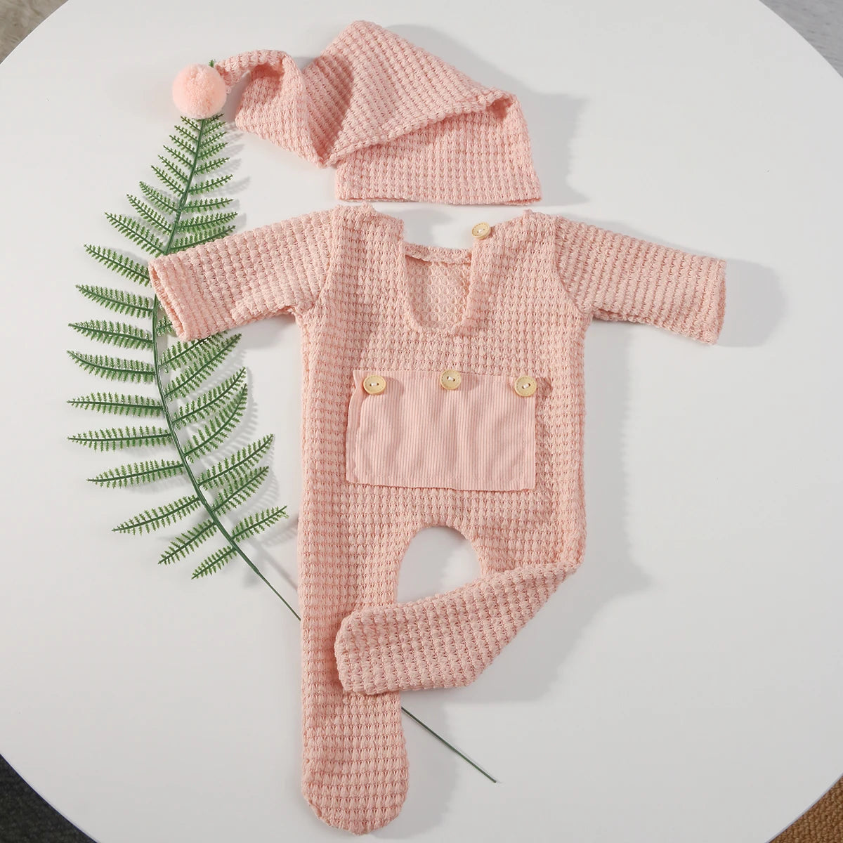 Crochet Newborn Outfit — Romper and Sleepy Hat Knit Set