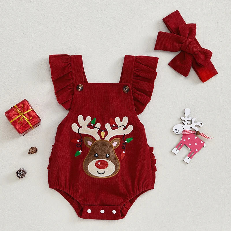 Reindeer Forest Baby Cotton Romper