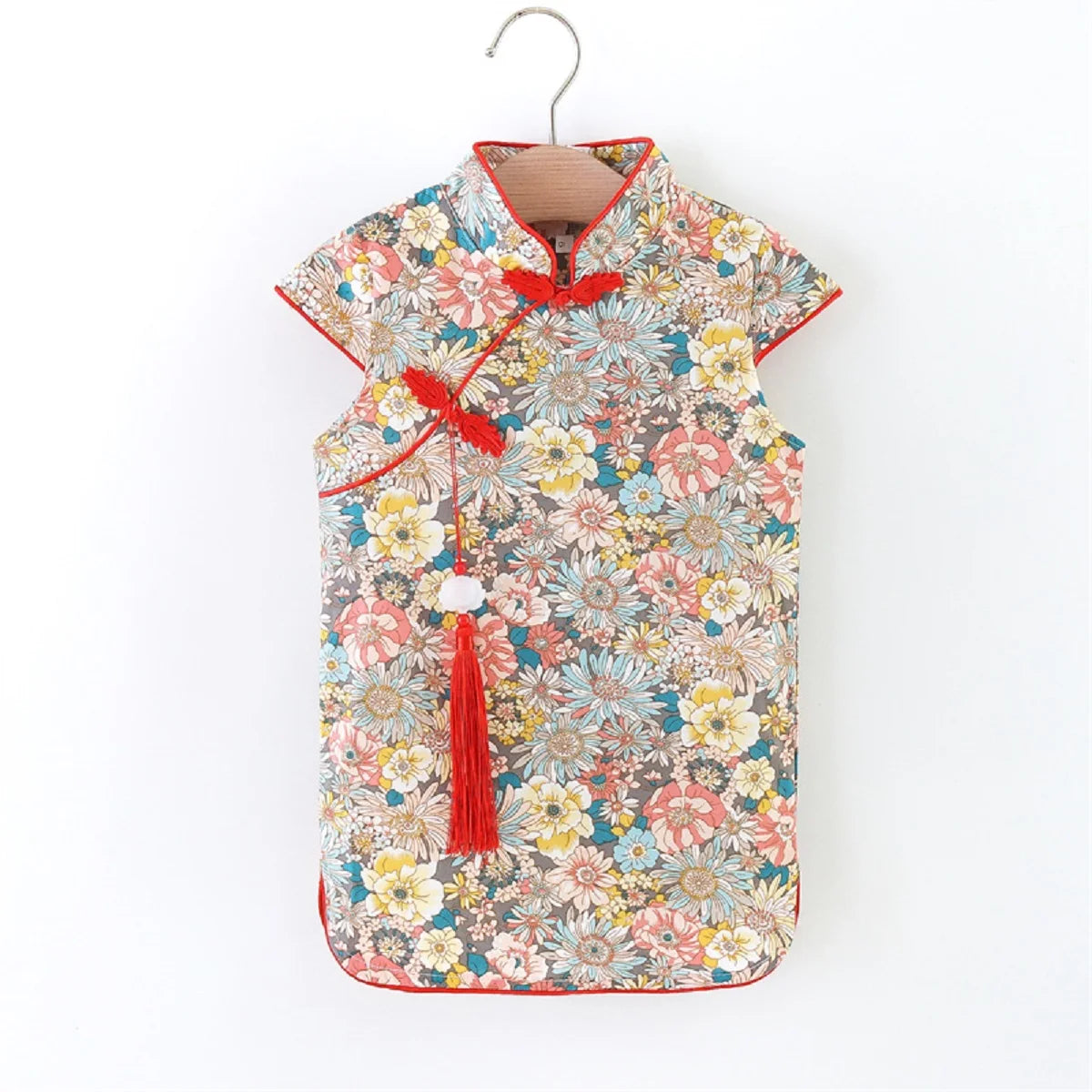 Summer Chinese Style Flower Qipao (Girls)