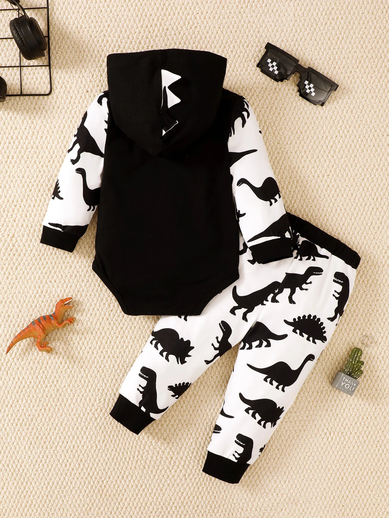 Baby Dinosaur Graphic Hoodie 2-Piece Set
