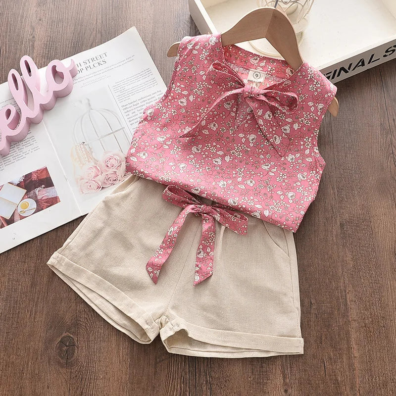 Baby Girls’ Summer Vest & Shorts Set