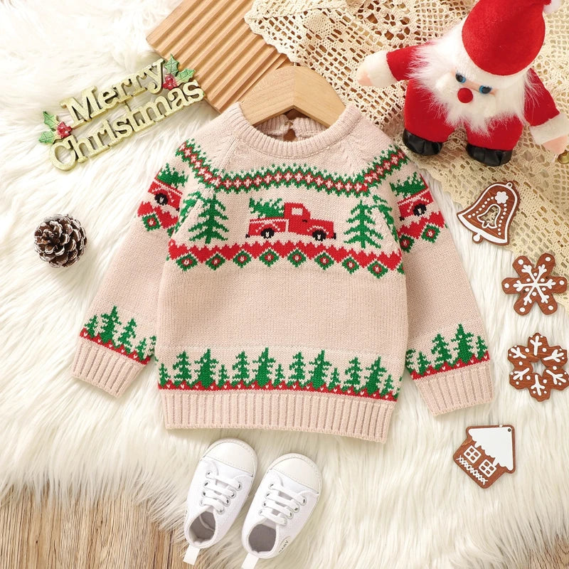 Baby Christmas Truck Knit Sweater