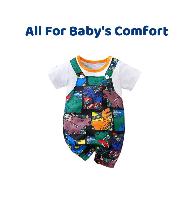 MOMSTAG Summer Cartoon Dinosaur Bodysuit