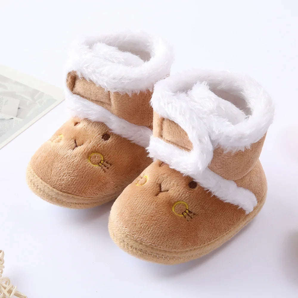 Solid Baby Booties with Pompom