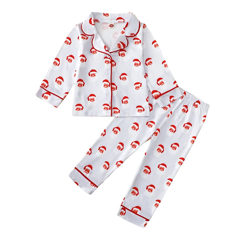 Cozy Santa Print Christmas Pajama Set